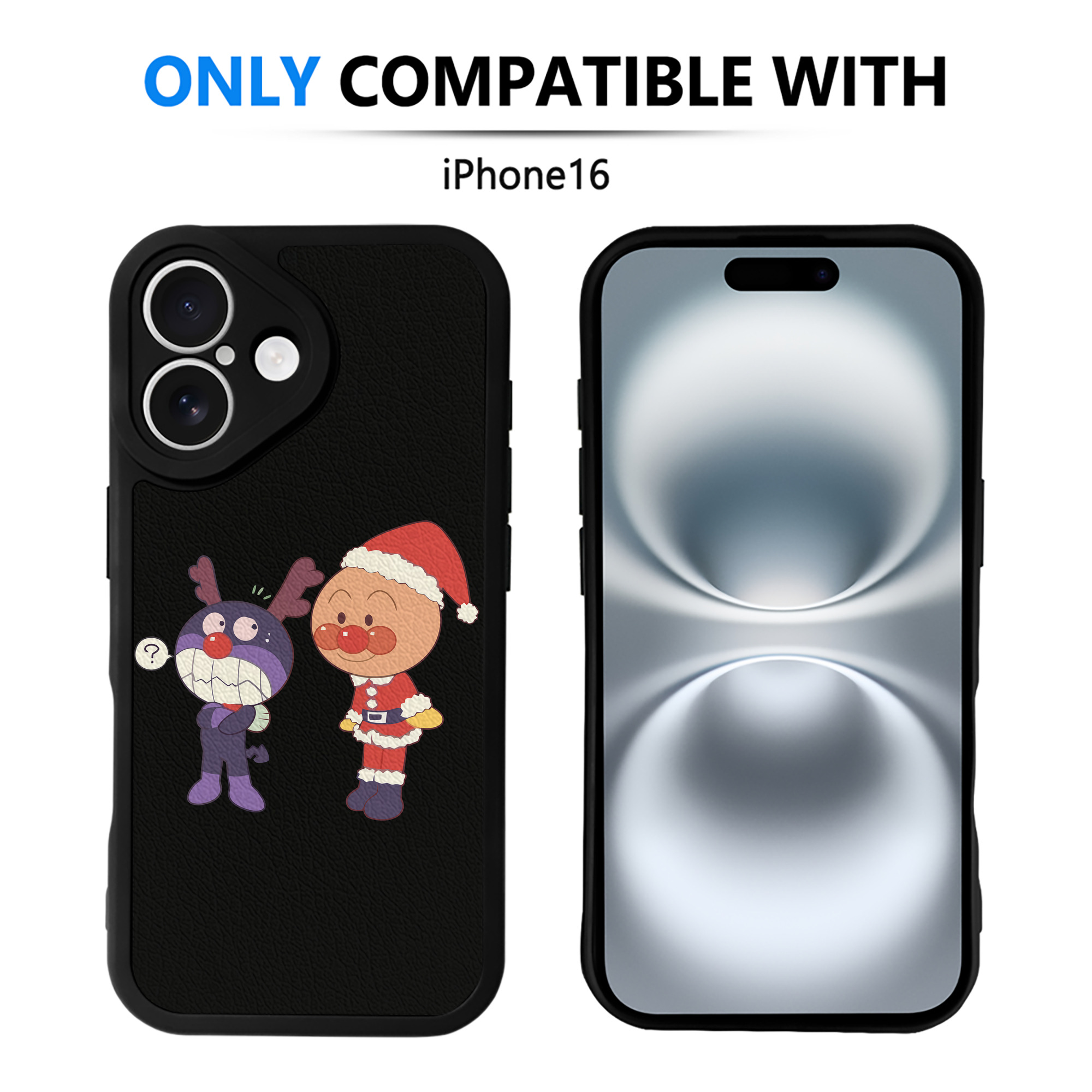 （画像用） アンパンマン Anpanman 【iPhone 16シリーズ対応】シリコンスマホケース（レザー調） 材質：シリコン